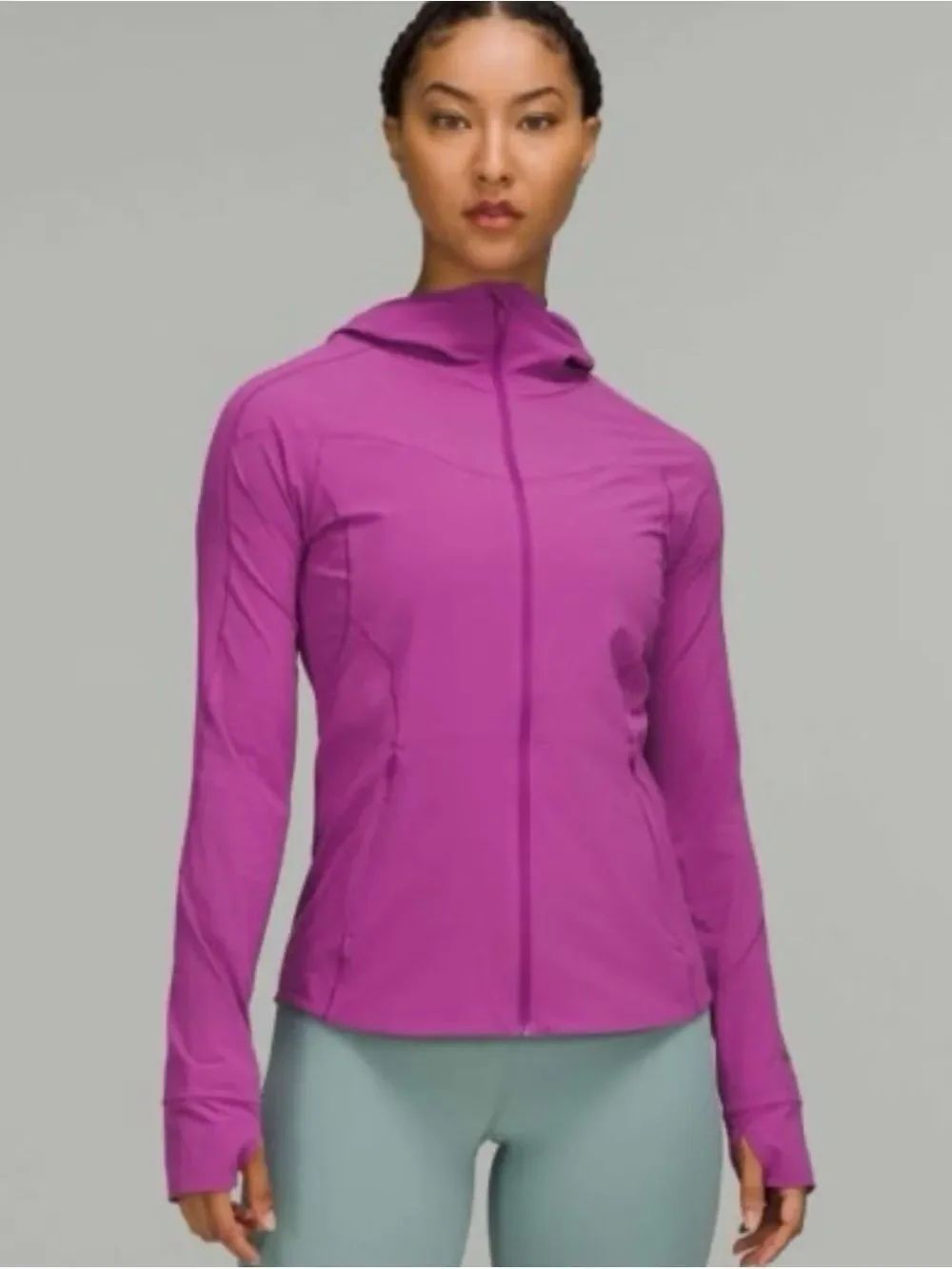 Lululemon Mist Over Windbreaker Water Repellent Jacket in Plum Pink Size 10